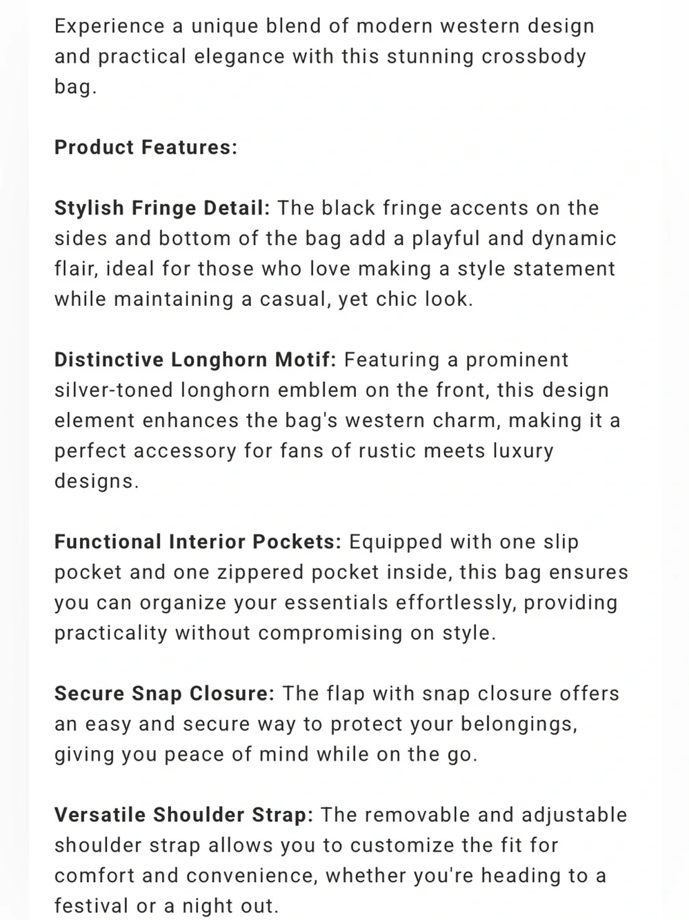 Idyllwind Black Leather Crossbody Bag with Fringe